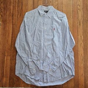Mens Blue Stripe Ralph Lauren button up shirt XL